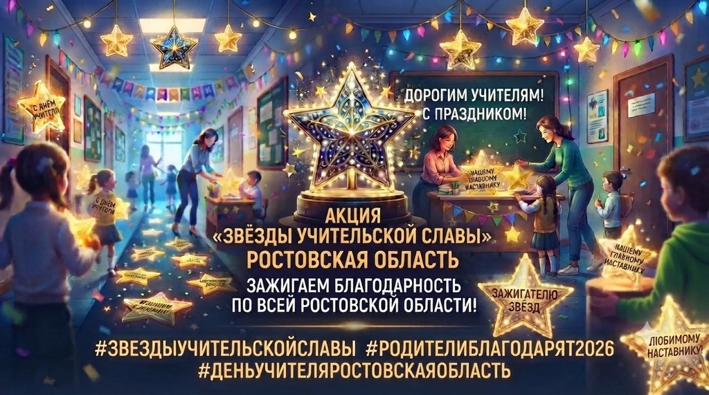 Вы сейчас просматриваете 🌟 Акция «Звёзды учительской славы»: зажигаем благодарность по всей Ростовской области!🌟